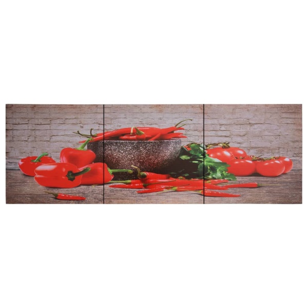 Set Tablouri Din Pânză Imprimeu Paprika Multicolor 120 x 40 cm 289284